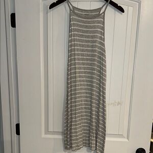 Aerie Gray Striped Women's Dress, Size Medium